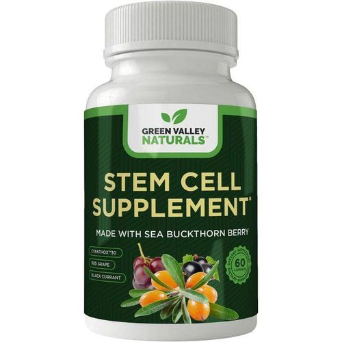 Stem Cella Supplement - Organic Tibetan Sea Buckthorn-Resveratrol, Vitamin D, Bishop's Hat Extract 60 Count