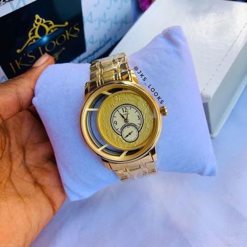 Super Rugged Classical Solid Gold Iced Chain WristWatch