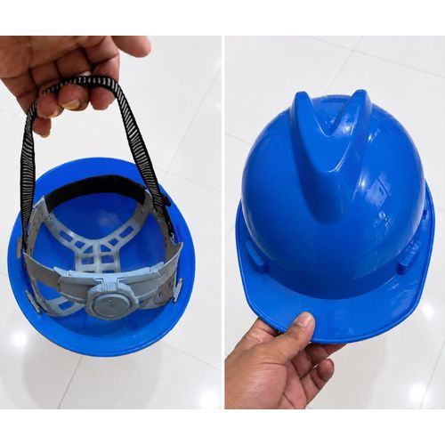 Industrial Safety Helmet with Ratchet Suspension - Protective Hard Hat for Construction & Engineering-blue