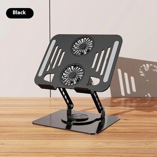 Laptop Cooling Stand with Fan and 360 ° Rotating Base, Adjustable Height, for Desk Gaming/Office Movie Watching and Screen Sharing, Portable Computer Notebook Stand Compatible Up to 17 Inches