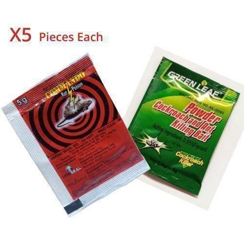 Commando Rat Poison & Cockroach Ant Killing Bait Powder- 5 Pcs Each NAFDAC REGN: A5-0097