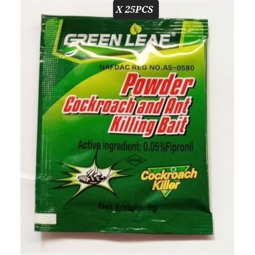 Original Green-Leaf Cockroach Killing Bait Powder – 25 Sachets