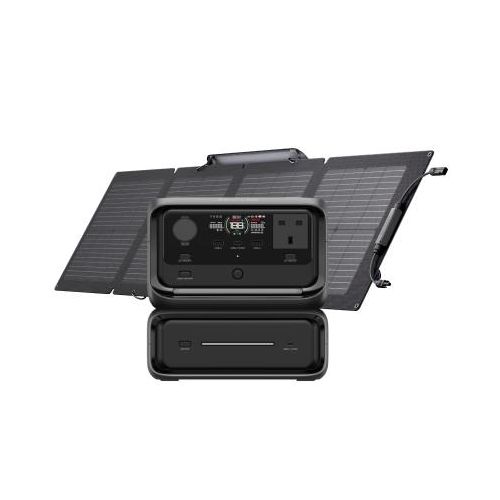 RIVER 3 Max Portable Power Station with 110W Solar Panel, 572Wh LFP Battery, Wireless Connection, Protable Solar Generator with Panel for Outdoor, TV, Fan, Wifi