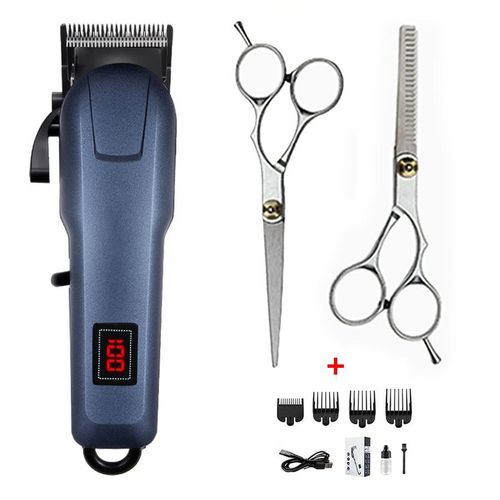 High-power electric hair clipper specially designed for barber shops Rechargeable shaircut Hair Clipper Hair Cutting Tools + 2 Pack Professional Thinning Scissors For Cutting, Electric fader kids baby shaircut Men Hair Cutting For Salon And Home