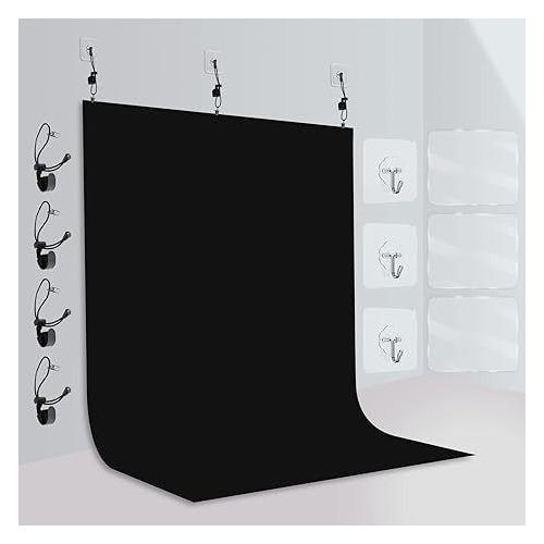 Black Photography Backdrop for Photoshoot, Fabric, 5x7 FT