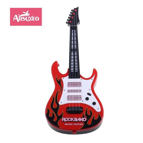 Guitar Toy For Kids 4 Strings Electric Guitar Musical Instruments For Children Portable Electronic Instrument Toy