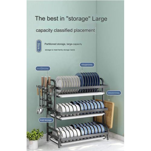 3 - Layer Multipurpose Organize Dish Drainer For Plate