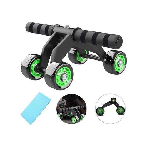 4 Wheel Roller Slide AB Wheel Exercise Roller + Knee Support
