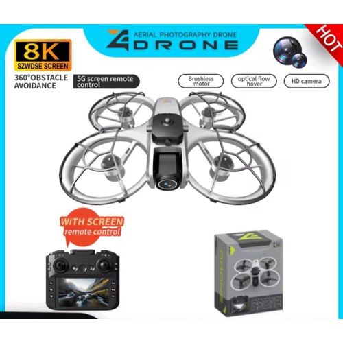 Screen display Z4 Mini Full Protective Drone Optical Flow Positioning 8K HD Camera Headless Mode Portable Quadcopter Gift with Extra Battery