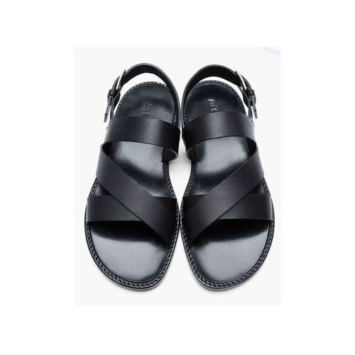 Real Classic Men Black Leather Sandal