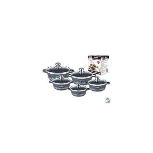 Tri Star Black Non Stick Marble Coating Die-Cast Cookware10pcs Set