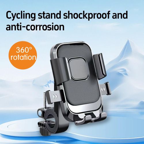 Motorcycle phone holder with shock resistance mobile clip installation quick lock bicycle phone holder