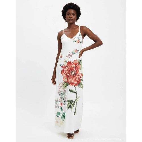 Vacation-style floral print spaghetti strap maxi dress