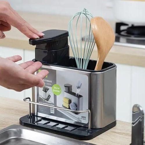 3-in-1 stainless steel kitchen sink organizer