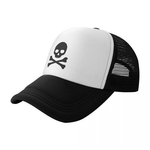 Double Colors Design Face Cap: Black