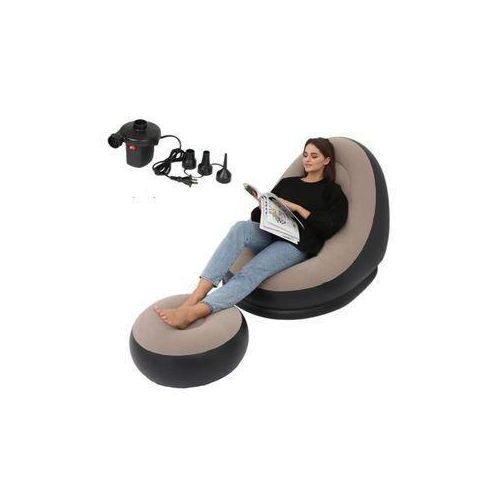 Inflatable Sofa Lazy Couch Bag Chair With Footstool