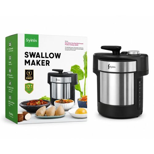 Syinix Smart Electric Swallow Cooker- 12.1L Stainless Steel Food Mixer - Automatic Dough & Swallow Machine