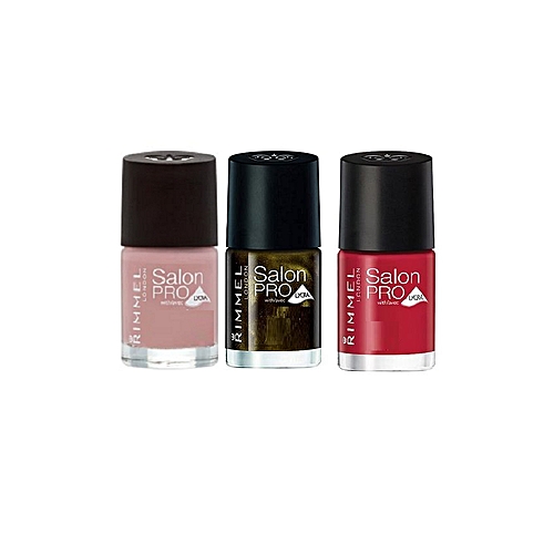 Rimmel London Salon Pro Set Of 3 18 Aug 2 Nail Polish With Lycra