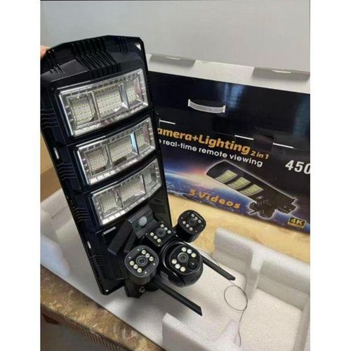 3Lense Double CCTV Camera + Solar Street Light + Free Pole