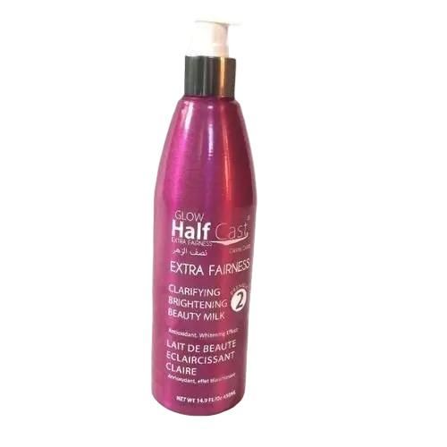 Glow-Half Cast Extra Fairness Clarifying Brightening Beauty Milk Body Lotion 450ml.