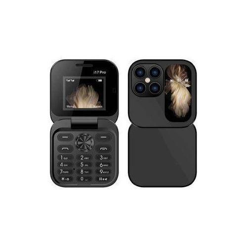 i17 PRO Mini Foldable Flip Mobile Phone with FM Radio Magic Voice Blacklist Speed Dial Vibration, Black