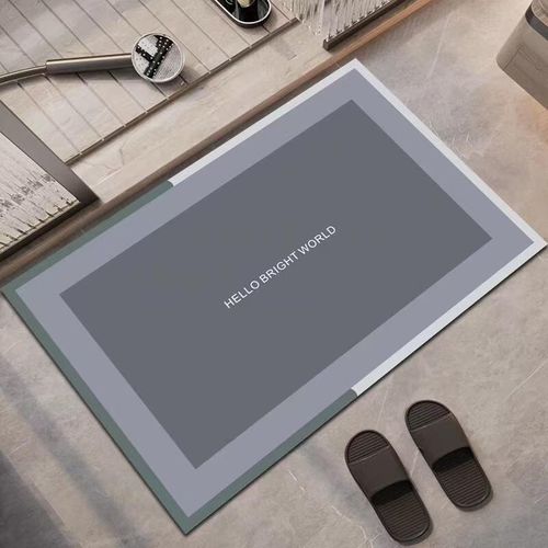 Dry Absorbent Rubber Outdoor & Bathroom Foot Mat-Ash