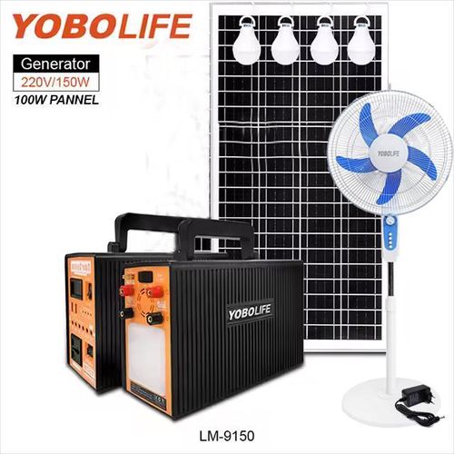 Reliable(150W) AC/DC Solar Kit, For Home/Office with 100W Pannel (PLS VIEW PRODUCT PICTURES & READ DESCRIPTION) + 16'' DC Standing Fan