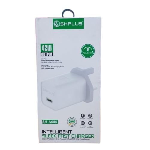 42W Fast Charger SH-A686 with Cable – Auto-ID Smart Charging