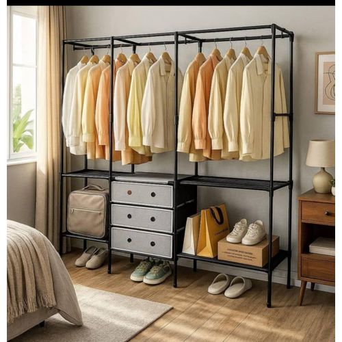 3-Partitioned Naked Wardrobe Clothes Hanger