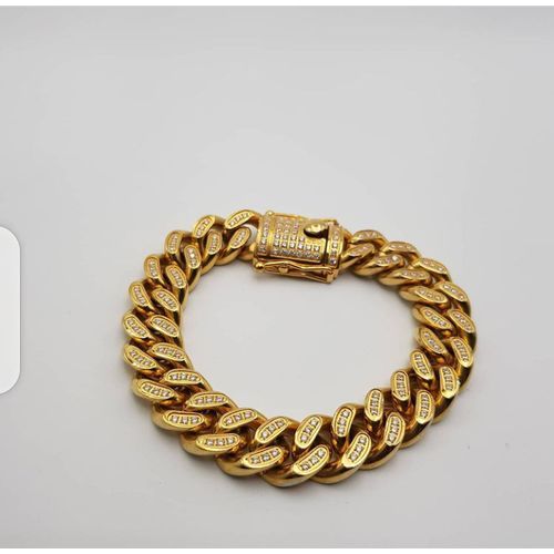 Awesome & Rugged Classic Gold Solid Cuban Hand Chain