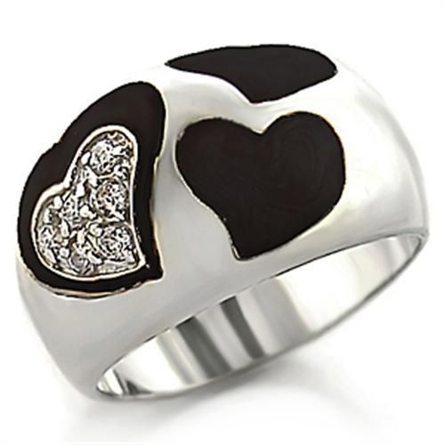 3 Hearts AAA CZ Dome Ring