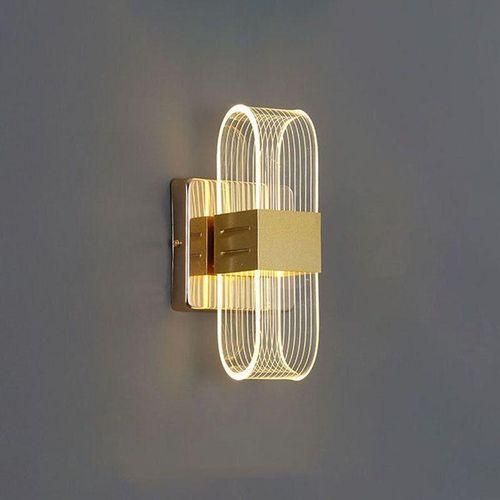 Modern Gold LED Wall Bracket Wall Light – Luxury Oval Cage Design