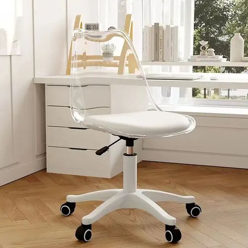 Transparent Backrest Padded Cushions Swivel Office Chair