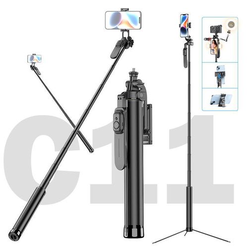 C11 360 Rotating Foldable Selfie Stick 1.88m Multi-Functional Aluminum Alloy Tripod with for 5.0 for Panoramic Shooting