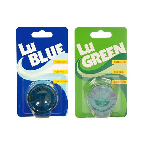 12 Pcs Lu Blue 12 Pcs Lu Green Toilet Colourant Cleaner Freshener Blocks