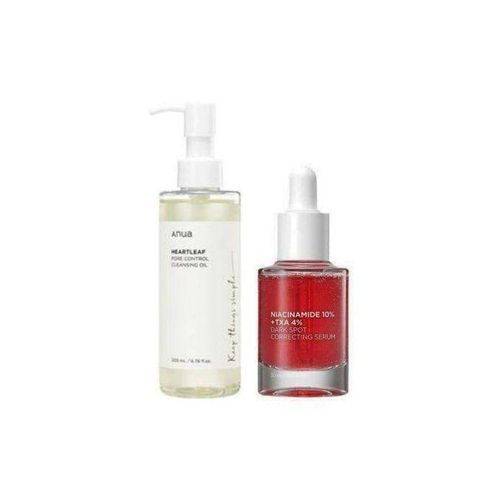 Anua Heartleaf Pore Control Cleansing Oil and Niacinamide 10% + TXA 4% Dark Spot Correcting Serum 1.01 Fl.oz
