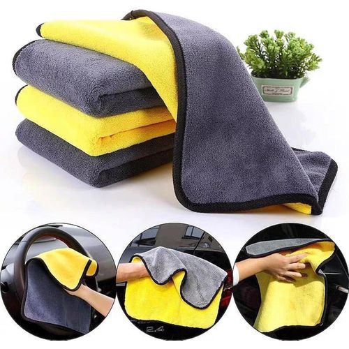 Microfiber Cleaning Cloth,10 Pack Premium Microfiber Towels Coral velvet Washing and Detailing Towels for Car Detailing Household Cleaning Ultra-Soft Super Absorbent, Lint Streak-Free 11.8x15.7 Cleaning Cloth (Yellow)