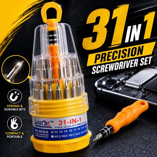 31-In-1 Precision Screwdriver Set – Magnetic Multi-Bit Repair Tool Kit for Phones, Laptops, Watches & Electronics