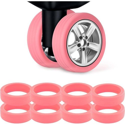 8 Packs Luggage Wheel Covers (Pink)