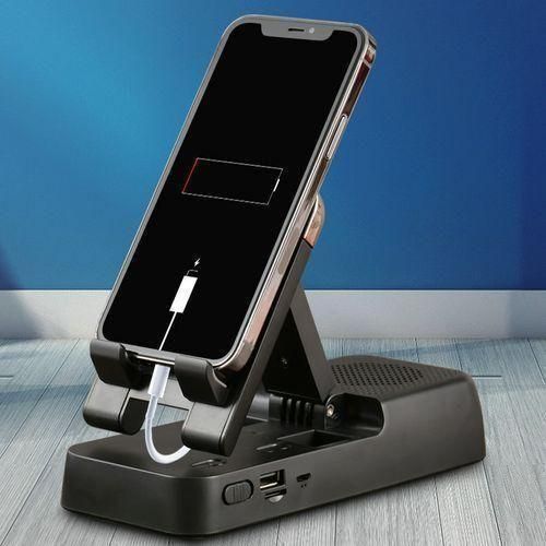 Collapsible Phone Holder With Powerbank And Bluetooth Speaker