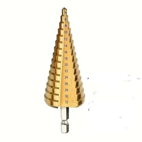 4-12mm HSS Step Drill Bit Titanium Coated Hex Shank Stait Cone Drill Bit