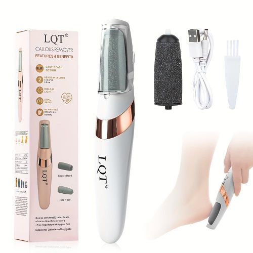 LQT Electric Foot Callus Remover 2 Grinding Heads USB Rechargeable Pedicure Kit Suitable for both men and women