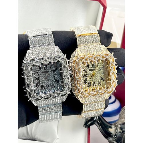 Extra Sophisticated & Premium Chain Silver/Gold Chronograph Wristwatch For Money Magnets