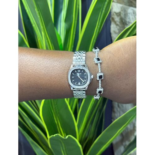 Original & Prestigious Quality Ladies Silver Chain Wristwatch & Bracelet For Boss Chic (Comes With Carrier Bag/Manual/Warranty)