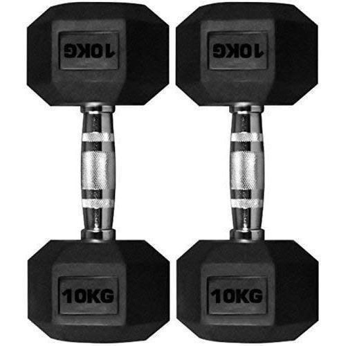 A pair 10kg hexagon dumbbell