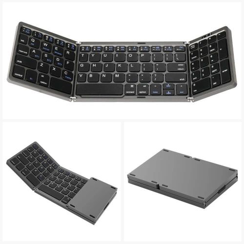 Rechargeable Portable Keyboard Mini Folding Bluetooth Keyboard for Multi Device