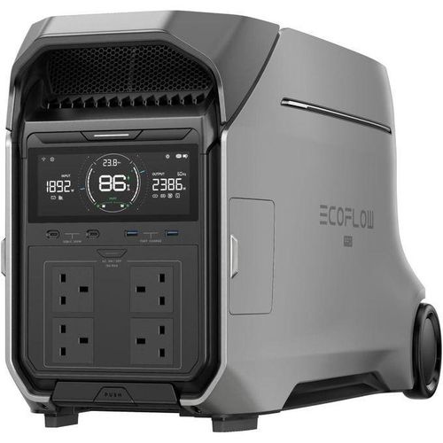 ECOFLOW DELTA Pro 3 Portable Power Station, 4096Wh LFP Battery, 4000W AC Output, Solar Generator for Home Use, Emergencies, Air Conditioner, Electric Oven, Heater, Microwave, 5 Years Warranty
