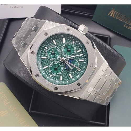 Luxurious AP Royal Oak Perpetual Calendar Green Dial Stainless Premium Steel Watch