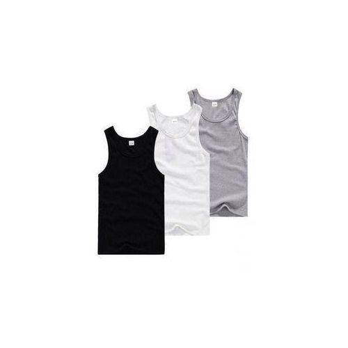 Original Cotton Singlet For Men-White,Grey And Black