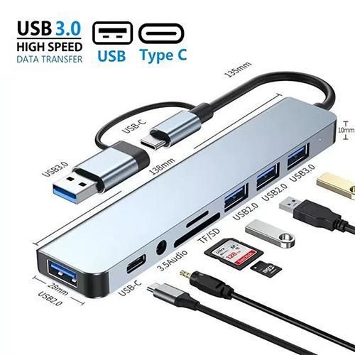 8in2 USB3.0 Hub Type C Docking Stations OTG Adapter